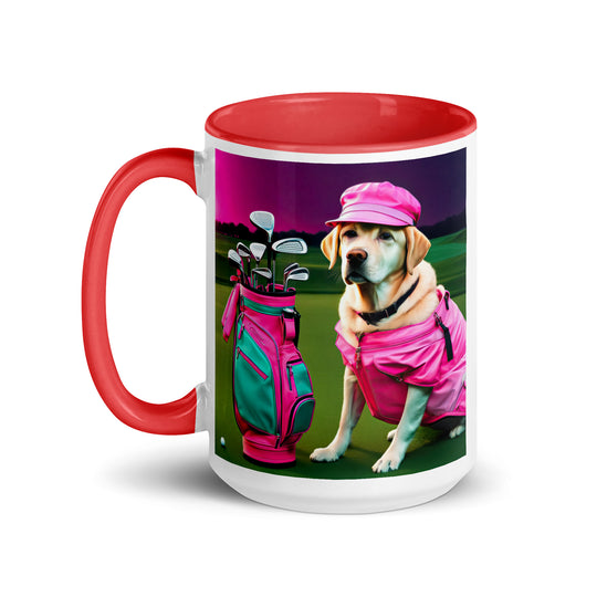 Mug with Color Inside-Labrador Retriever Golfer V16