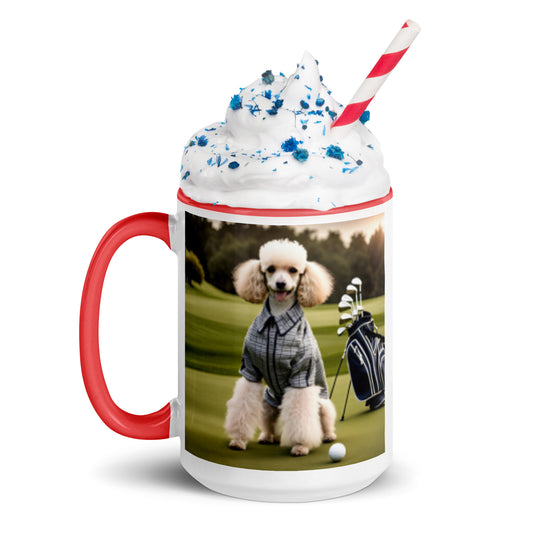Poodle Golfer- Mug with Color Inside v2