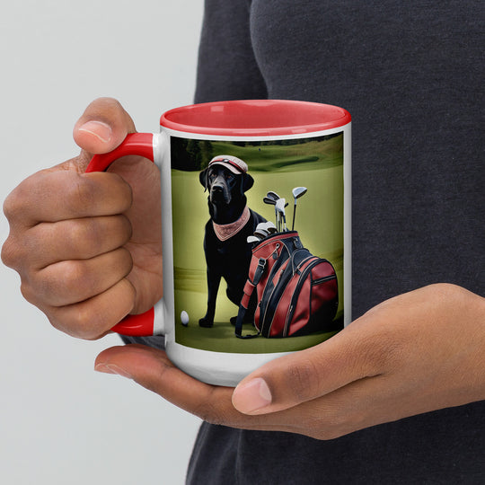 Golden Retriever Golfer- Mug with Color Inside