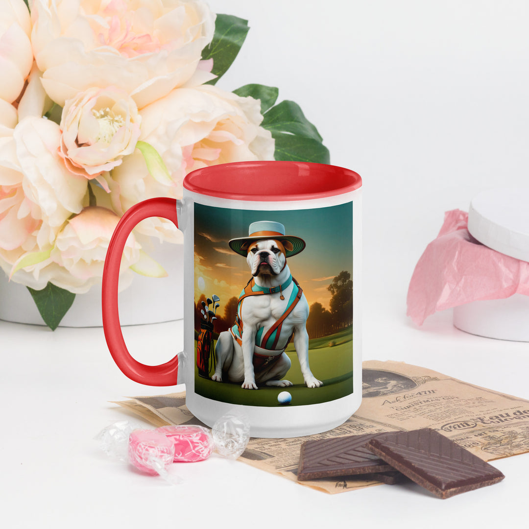 American Bulldog Golfer- Mug with Color Inside v2