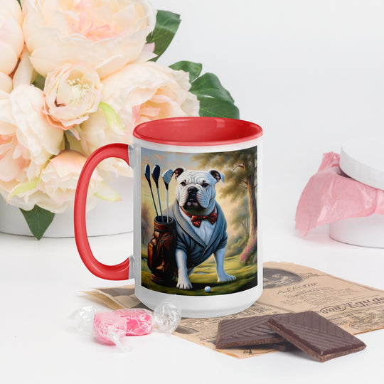 Bulldog Golfer- Mug with Color Inside