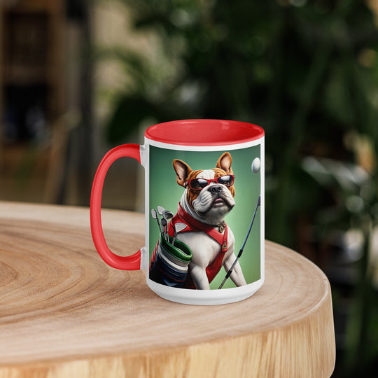 Bulldog Golfer- Mug with Color Inside V3