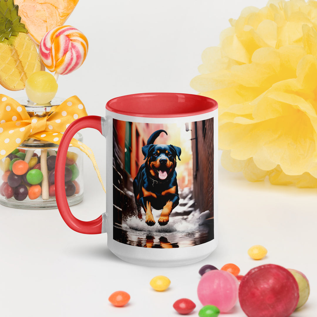 Rottweiler- Mug with Color Inside v4