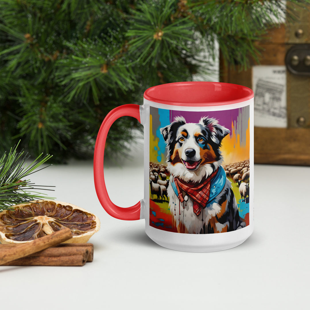 Australian Shepherd- Mug with Color Inside v3