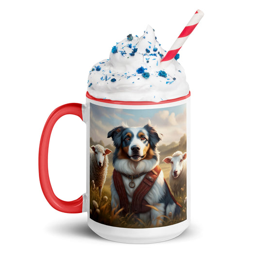 Australian Shepherd- Mug with Color Inside v4