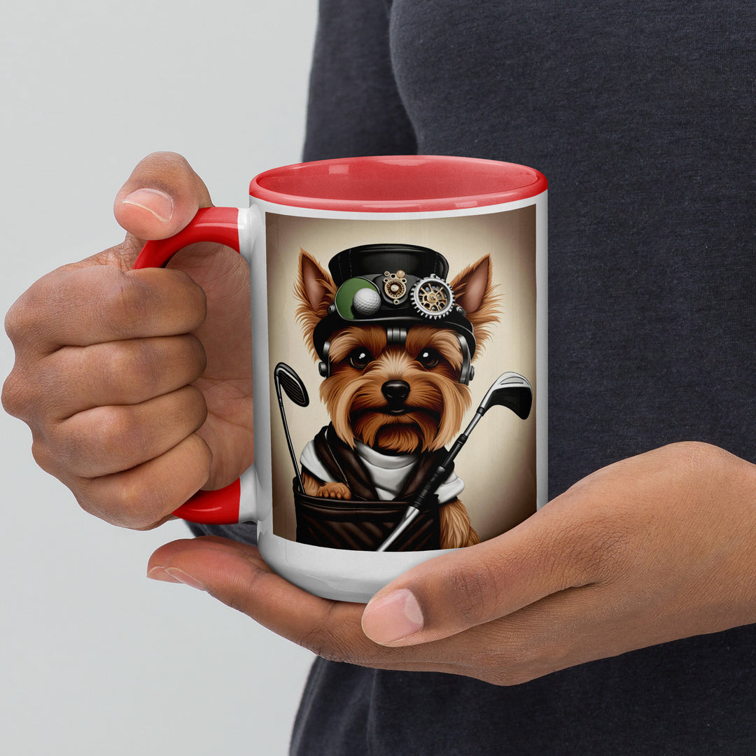 Yorkshire Terrier Golfer- Mug with Color Inside v3