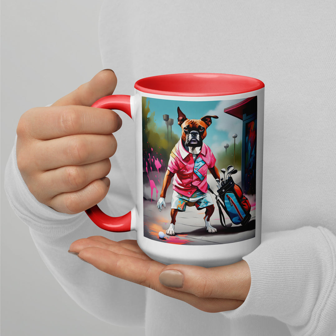 Boxer Golfer- Mug with Color Inside v2