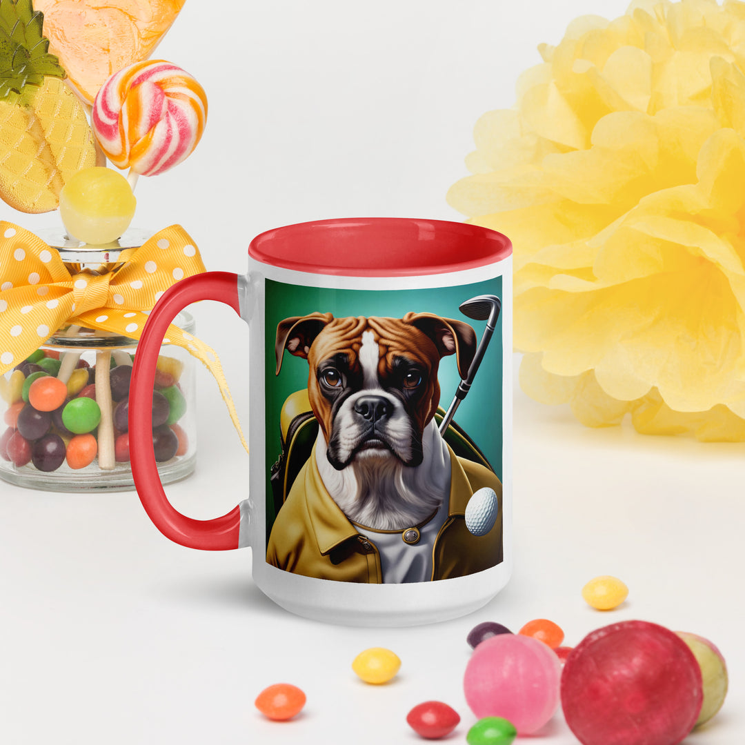 Boxer Golfer- Mug with Color Inside