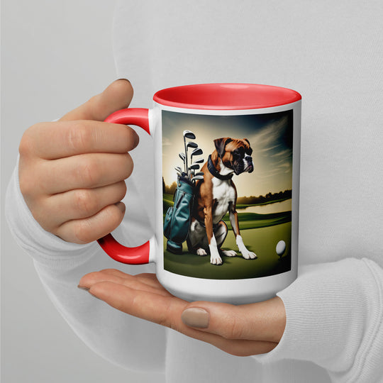 Boxer Golfer- Mug with Color Inside v3