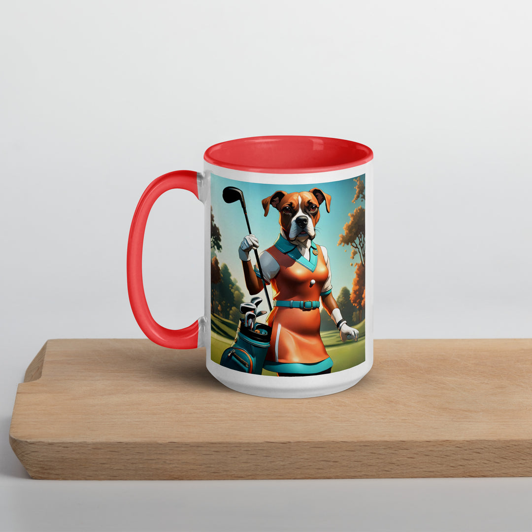 Boxer Golfer- Mug with Color Inside v4