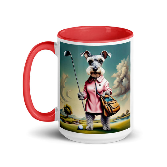 Miniature Schnauzer Golfer- Mug with Color Inside