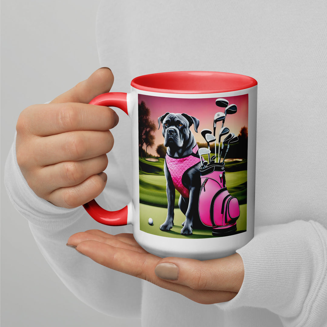 Cane Corso Golfer- Mug with Color Inside