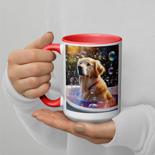 Golden Retriever Romantic- Mug with Color Inside v2