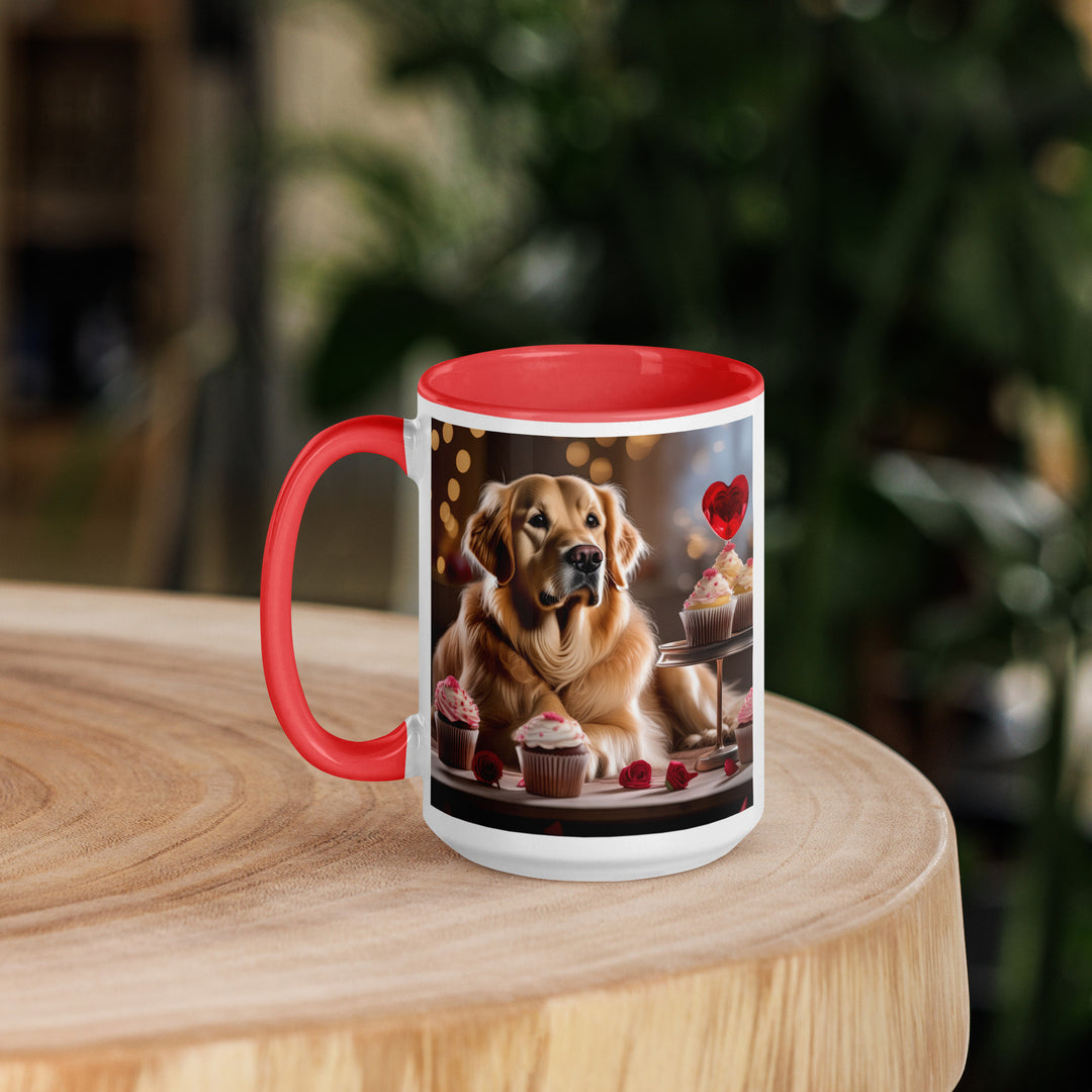 Golden Retriever Romantic- Mug with Color Inside v3