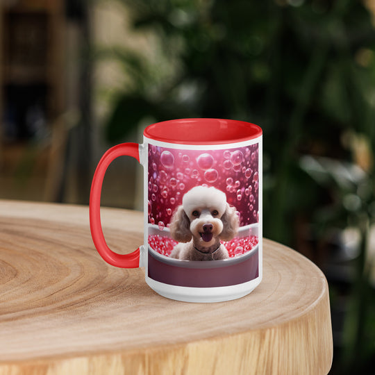 Poodle Romantic- Mug with Color Inside