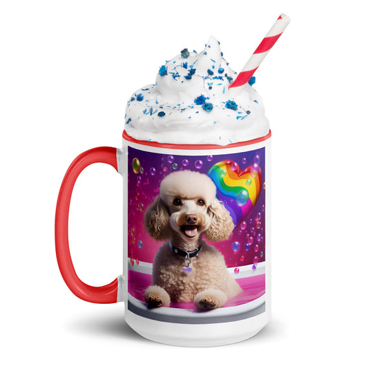 Poodle Romantic- Mug with Color Inside v2