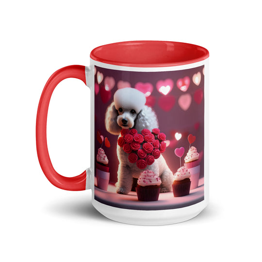 Poodle Romantic- Mug with Color Inside v3