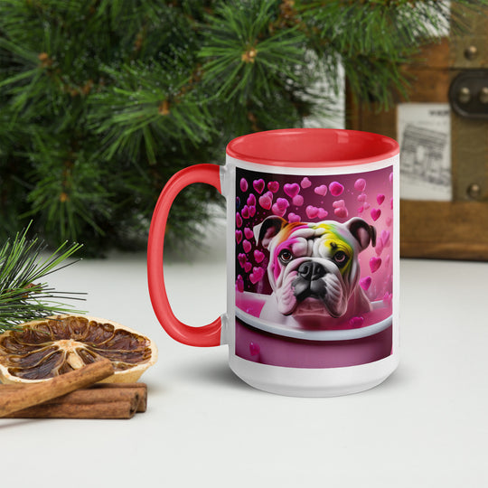 Bulldog Romantic- Mug with Color Inside