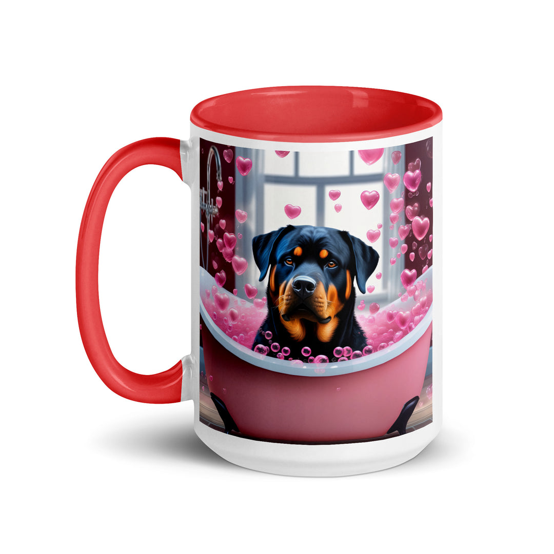 Rottweiler Romantic- Mug with Color Inside v2