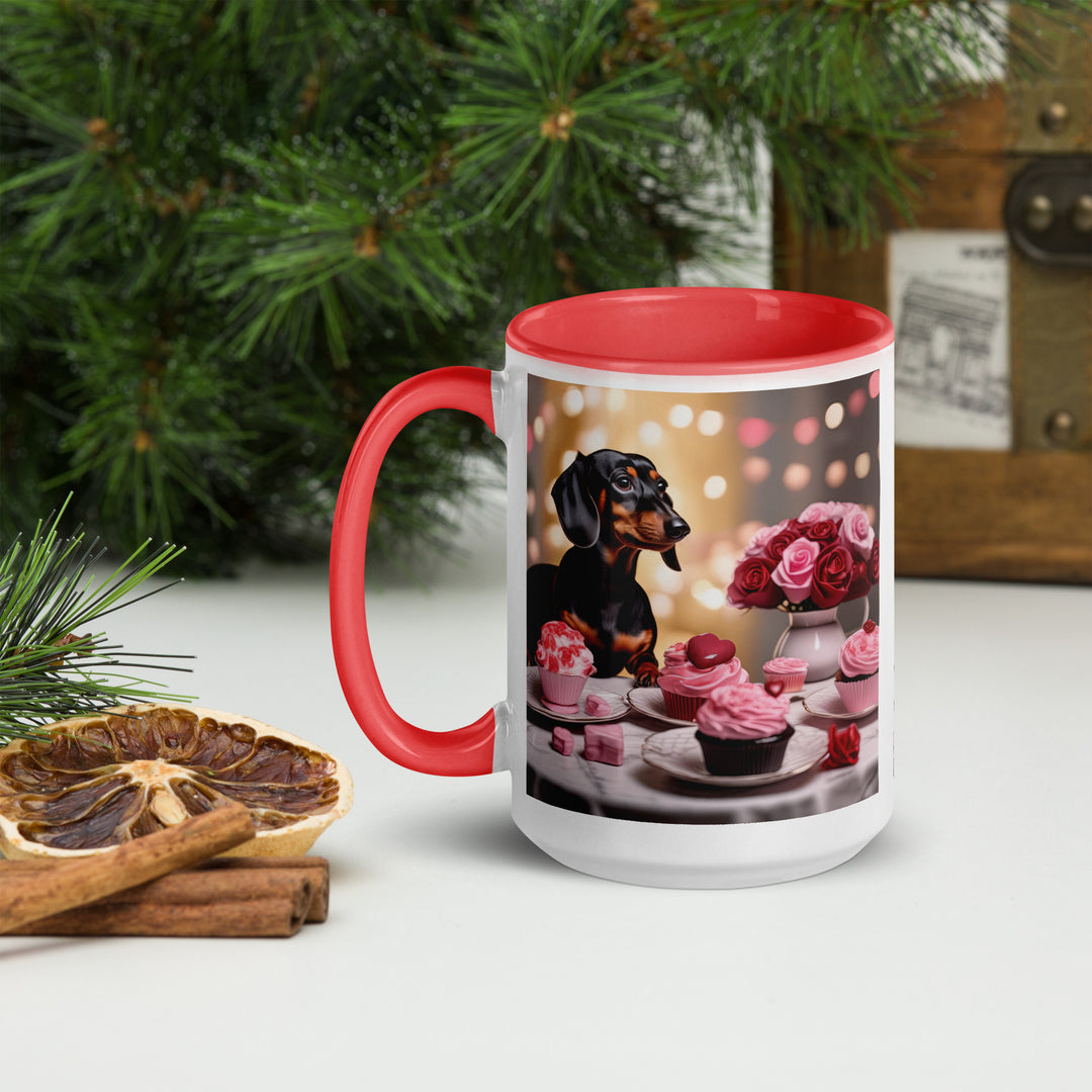 Dachshund Romantic- Mug with Color Inside v2