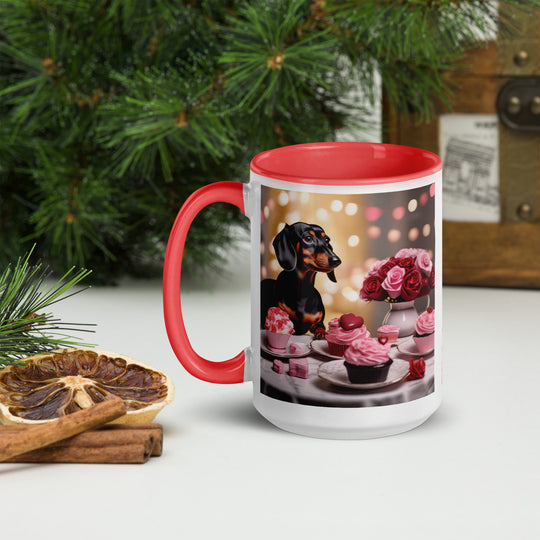 Dachshund Romantic- Mug with Color Inside v2