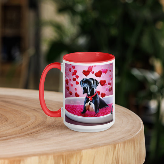 Great Dane Romantic- Mug with Color Inside v2