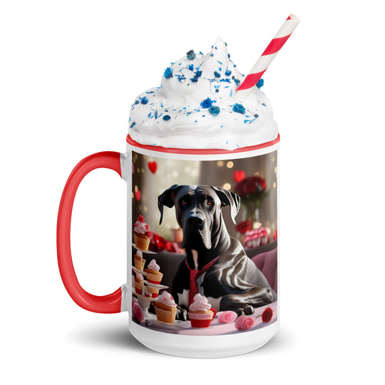 Great Dane Romantic- Mug with Color Inside v2