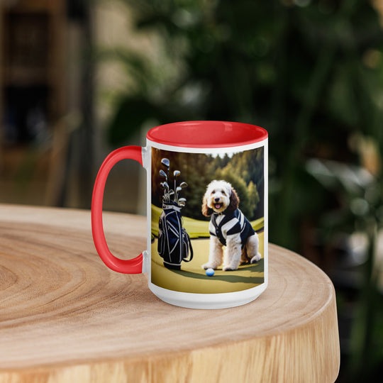 Bernedoodle Golfer- Mug with Color Inside