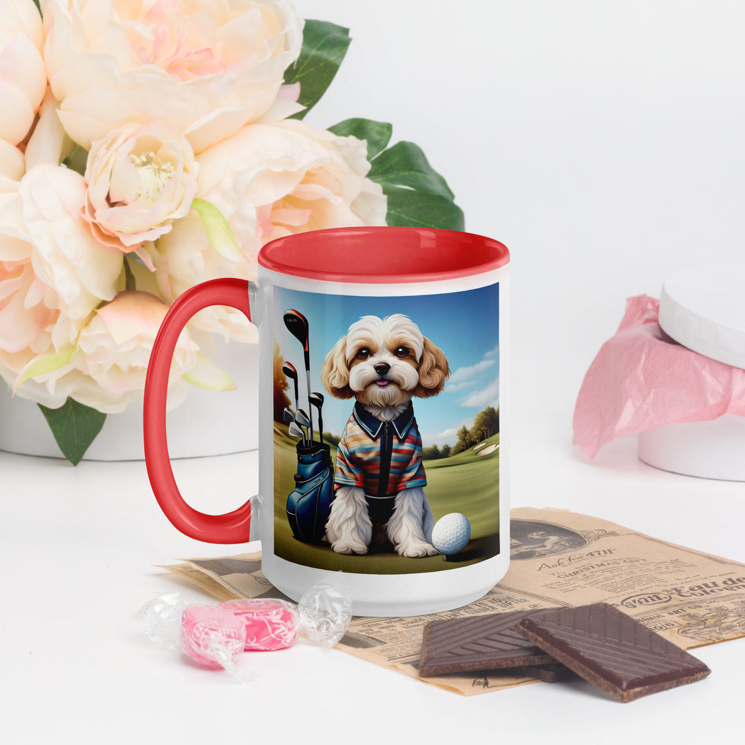 Cavachon Golfer- Mug with Color Inside