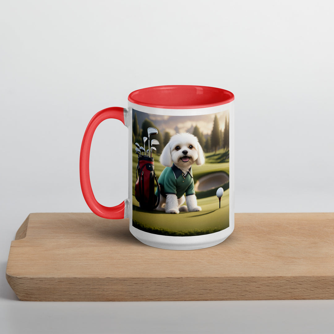 Cavachon Golfer- Mug with Color Inside v3