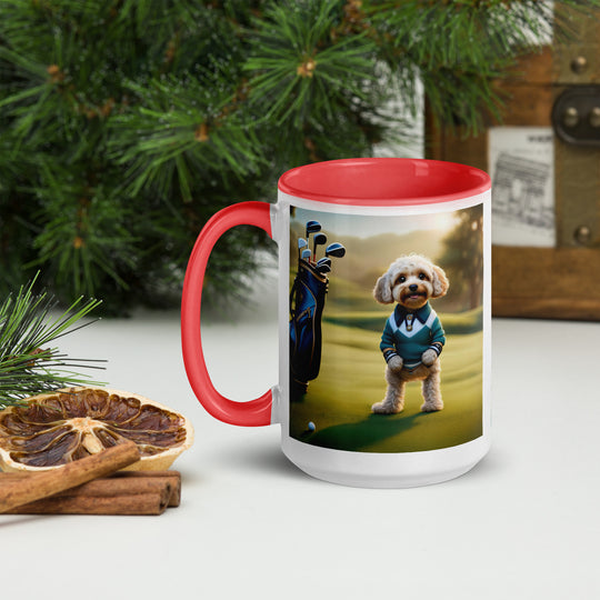 Cavapoo Golfer- Mug with Color Inside v3