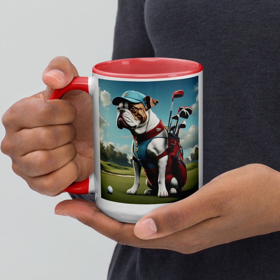 Catahoula Bulldog Golfer- Mug with Color Inside