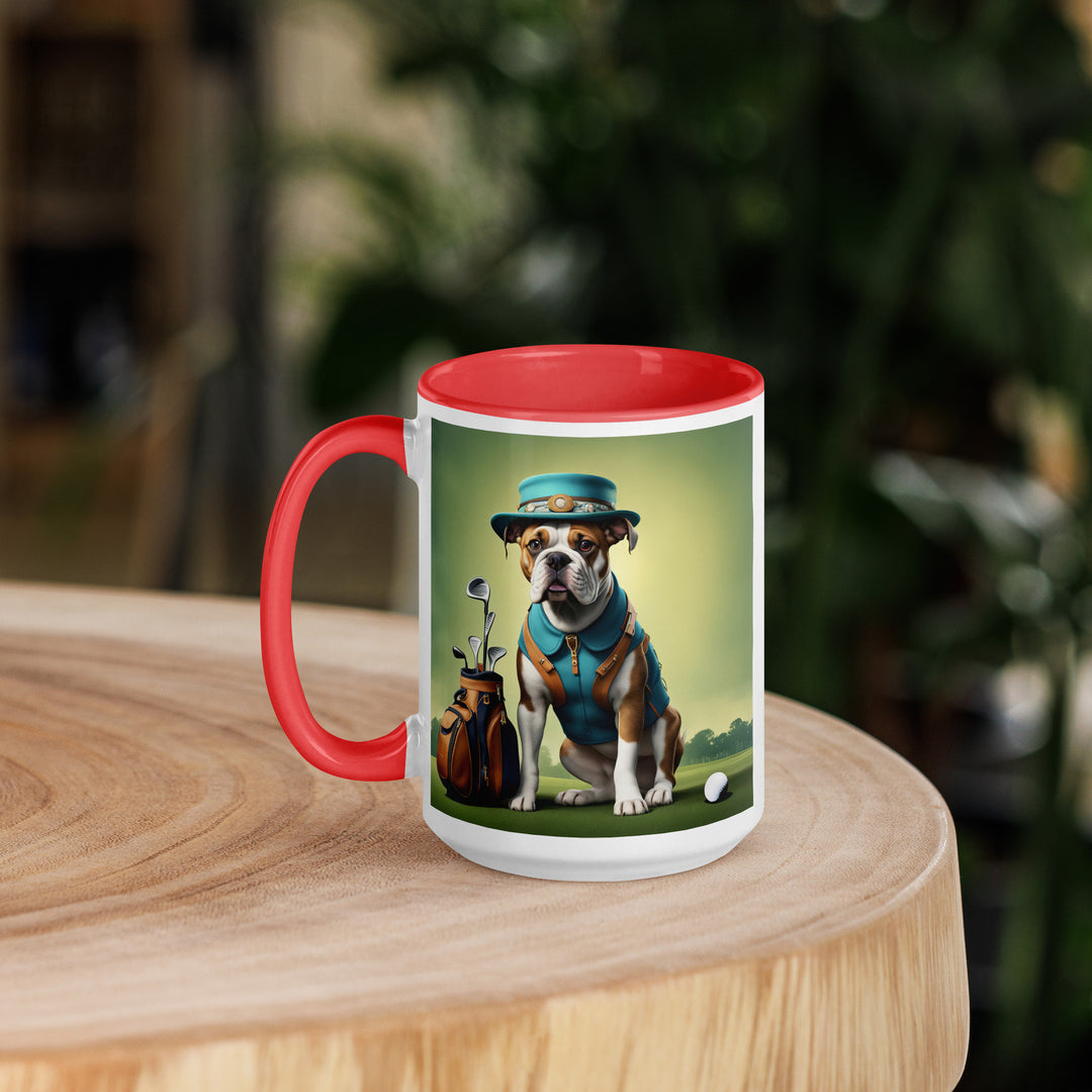 Catahoula Bulldog Golfer- Mug with Color Inside v3