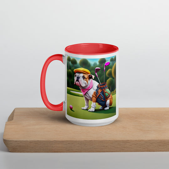 Catahoula Bulldog Golfer- Mug with Color Inside v5