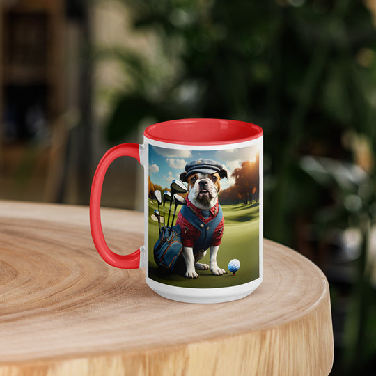 Catahoula Bulldog Golfer- Mug with Color Inside v6