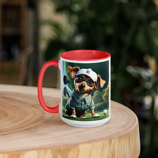 Chiweenie Golfer- Mug with Color Inside v4