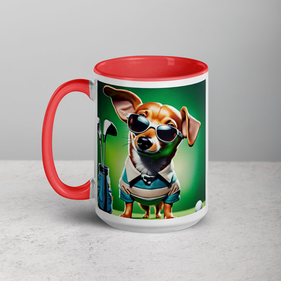 Chiweenie Golfer- Mug with Color Inside v6