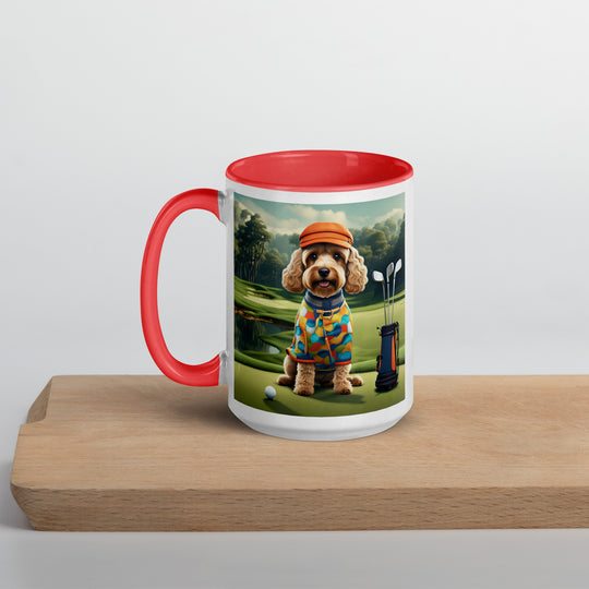 Cockapoo Golfer- Mug with Color Inside v2