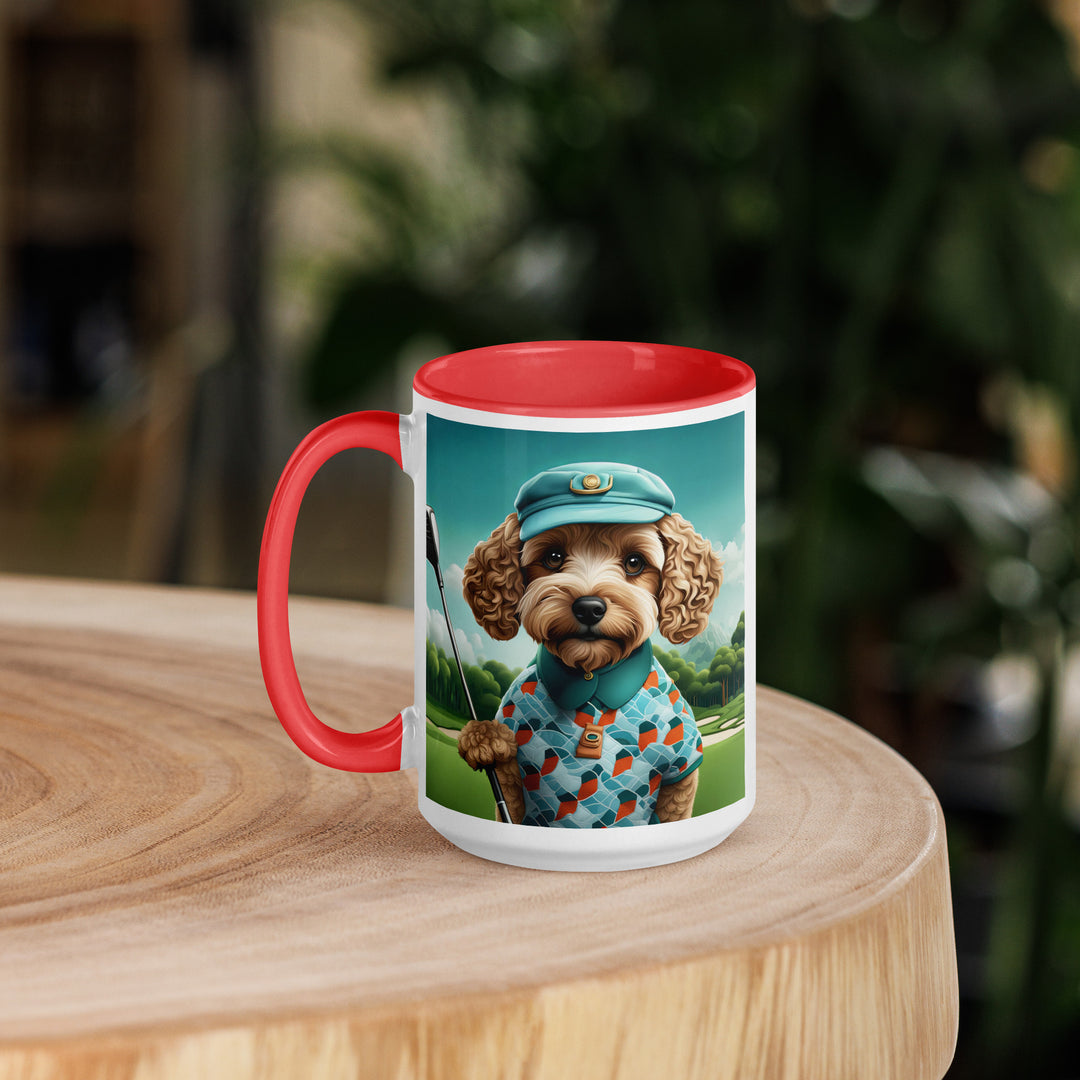 Cockapoo Golfer- Mug with Color Inside v3