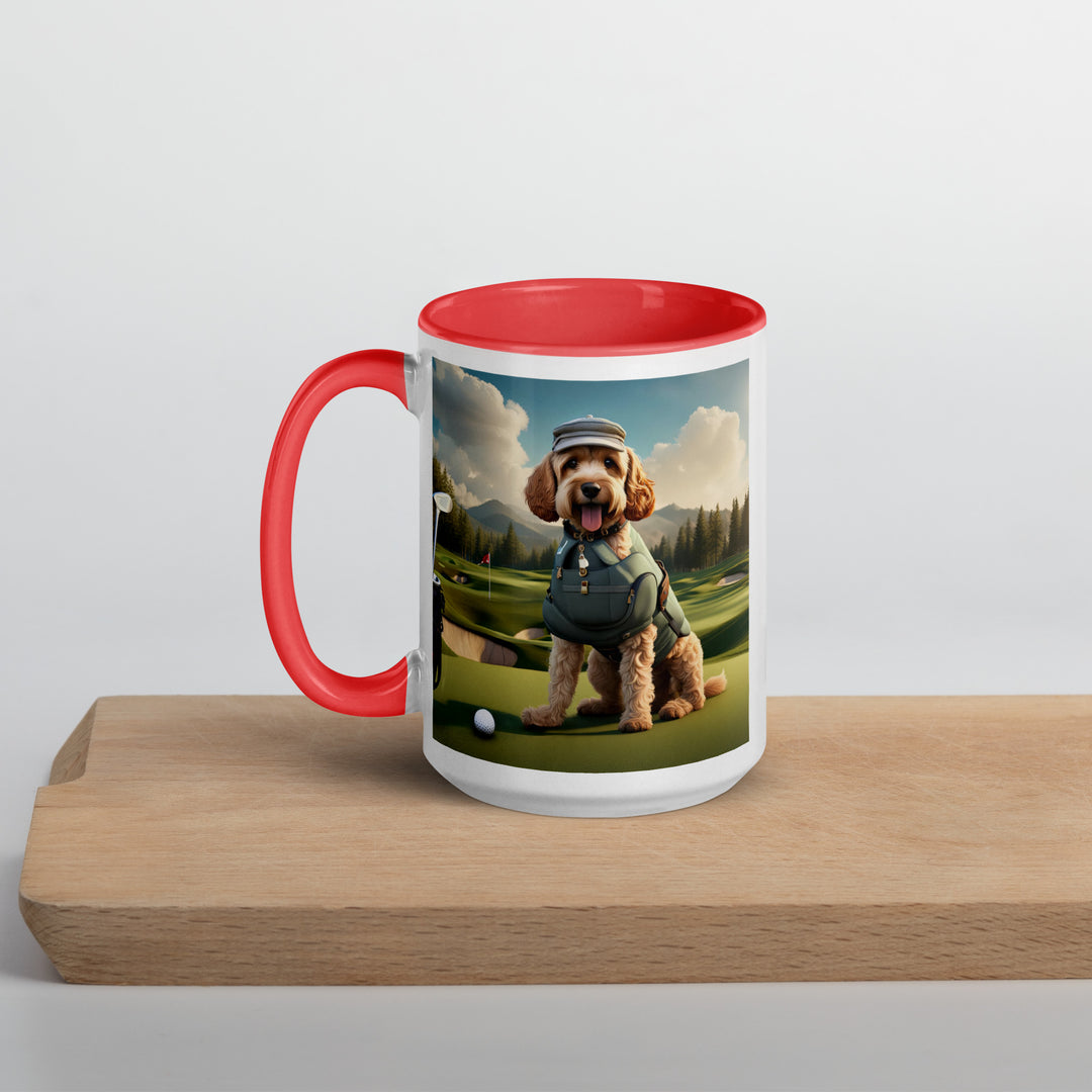 Cockapoo Golfer- Mug with Color Inside v7