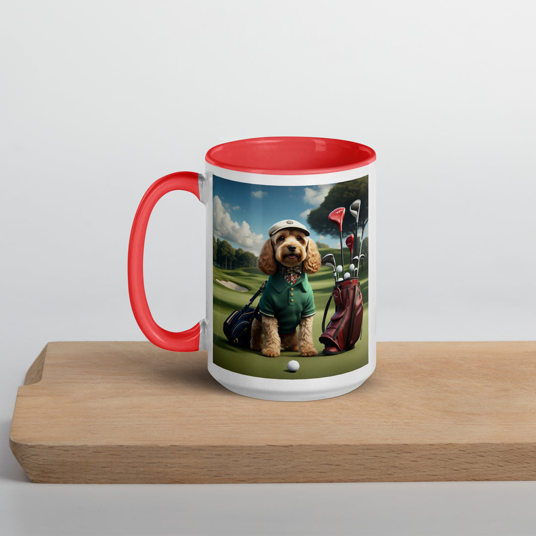 Cockapoo Golfer- Mug with Color Inside