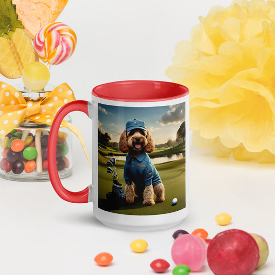 Cockapoo Golfer- Mug with Color Inside v6