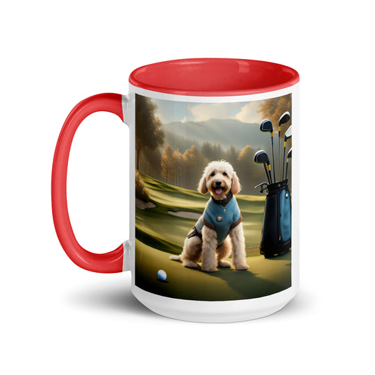 Goldendoodle Golfer- Mug with Color Inside