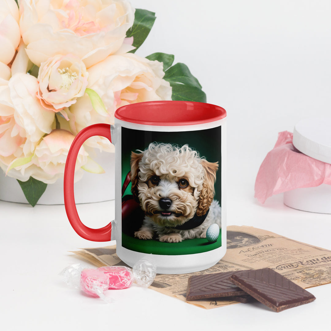 Maltipoo Golfer- Mug with Color Inside v3