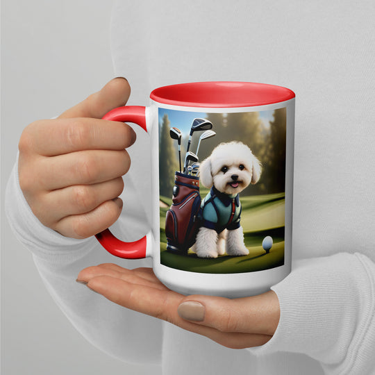 Maltipoo Golfer- Mug with Color Inside v4