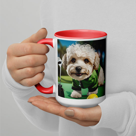 Maltipoo Golfer- Mug with Color Inside v5