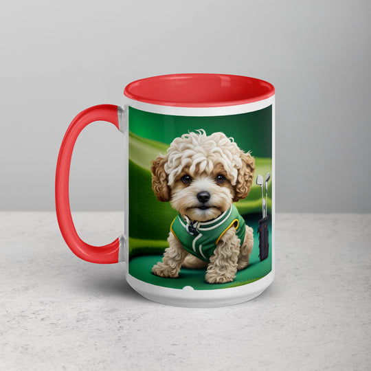 Maltipoo Golfer- Mug with Color Inside v7