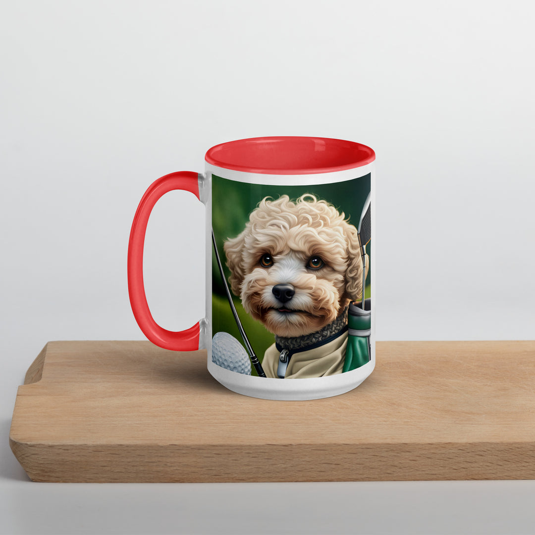 Maltipoo Golfer- Mug with Color Inside v8