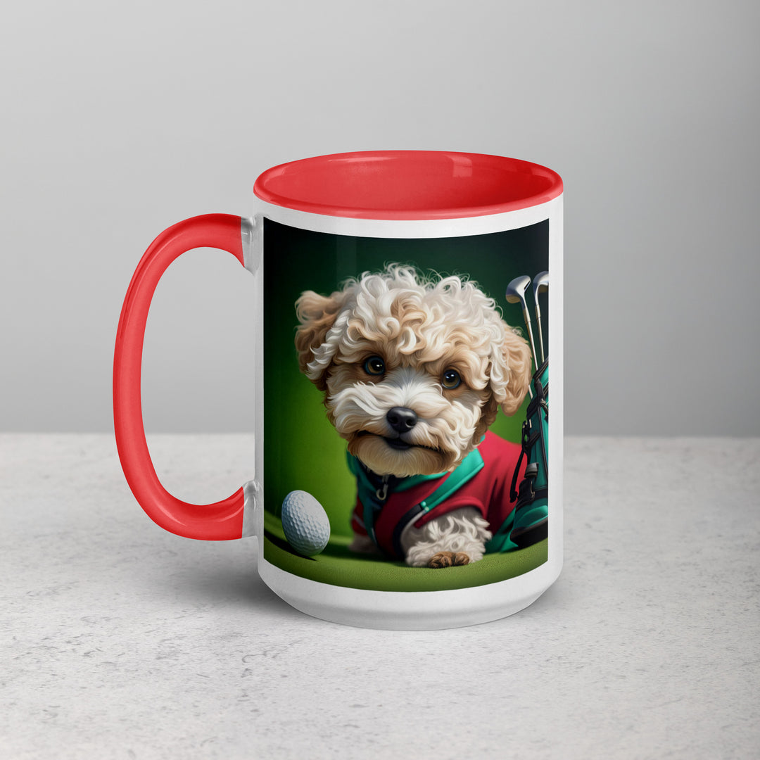 Maltipoo Golfer- Mug with Color Inside v9