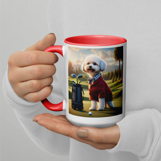 Maltipoo Golfer- Mug with Color Inside v10